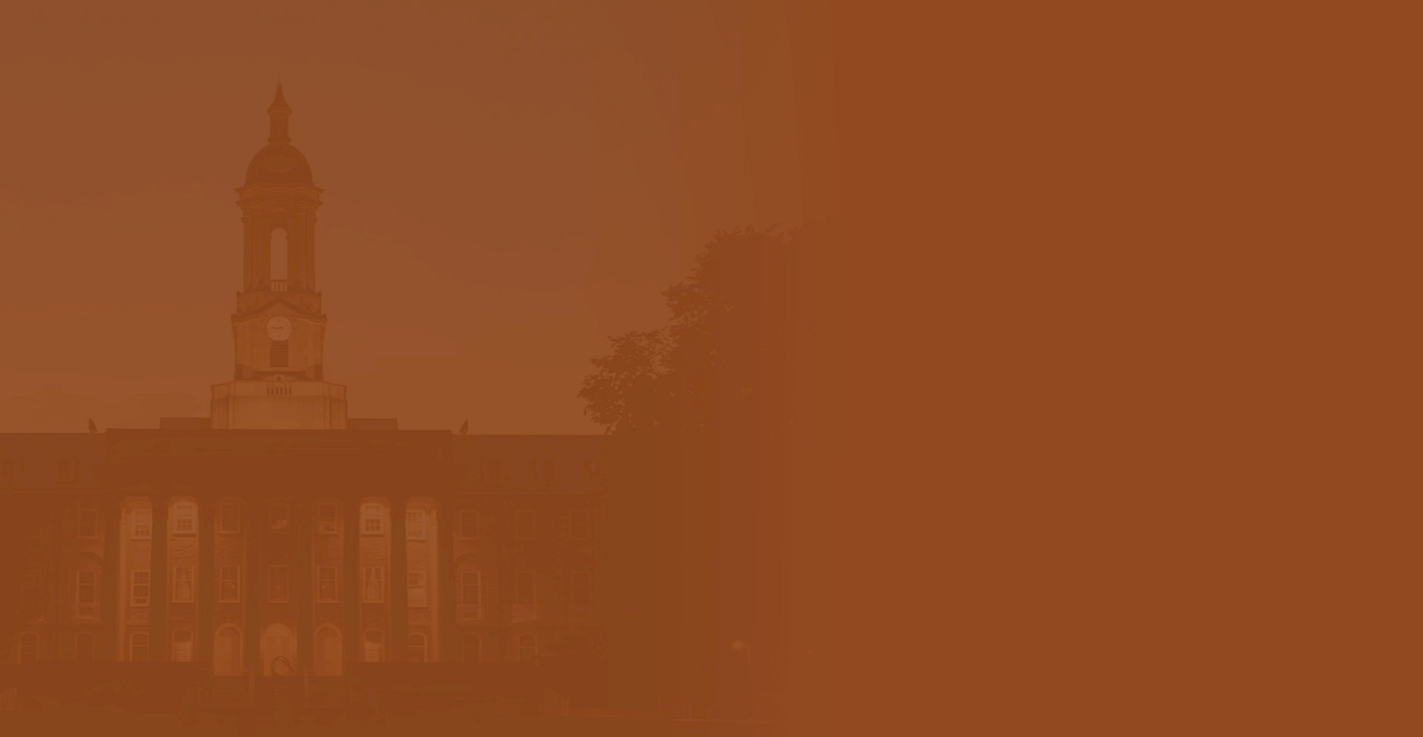 A large government or university building with a tall central clock tower is faintly visible; the image is overlaid with a brown tint, obscuring details.